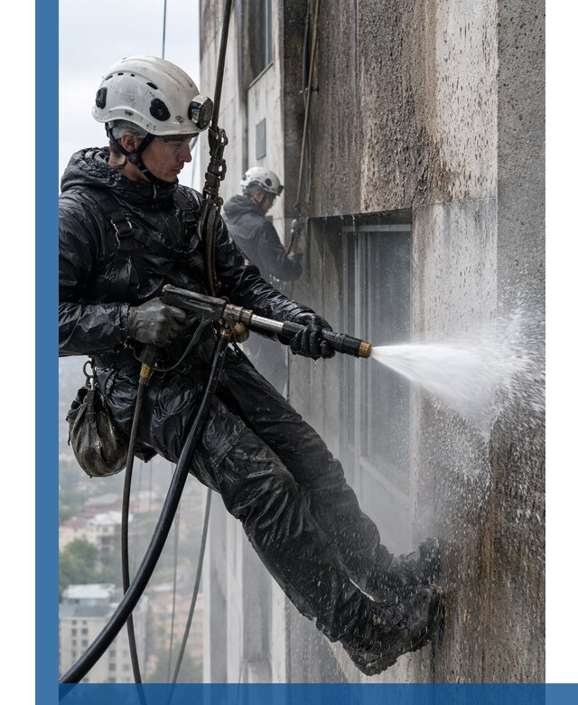 Гидроструйная очистка фасадов и конструкций в Одинцове