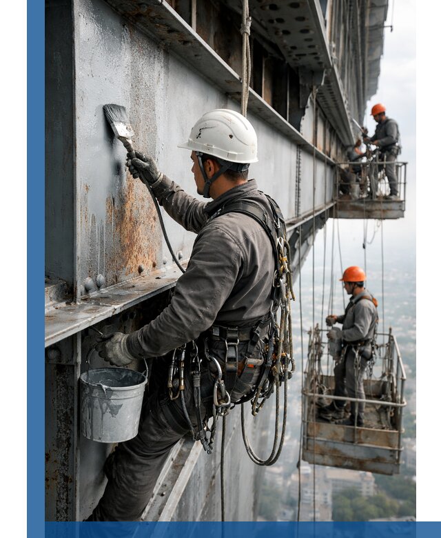 Покраска металлоконструкций на высоте в Одинцове профессионально