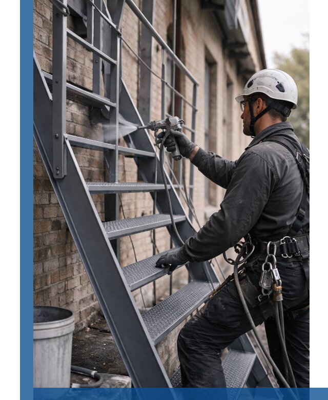 Покраска и антикоррозионная защита пожарных лестниц в Одинцове