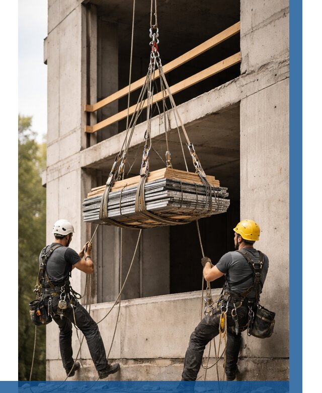 Подъем материала на этаж веревками в Одинцове от 1553 р. | ВЫСОТНИК-Днц