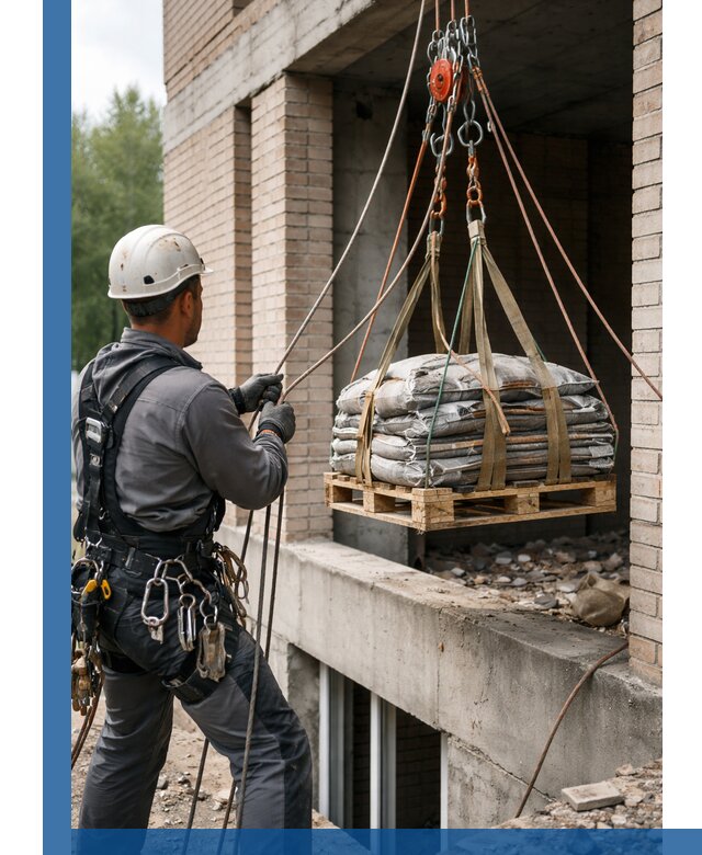 Подъем материалов на этаж веревками в Одинцове оперативно