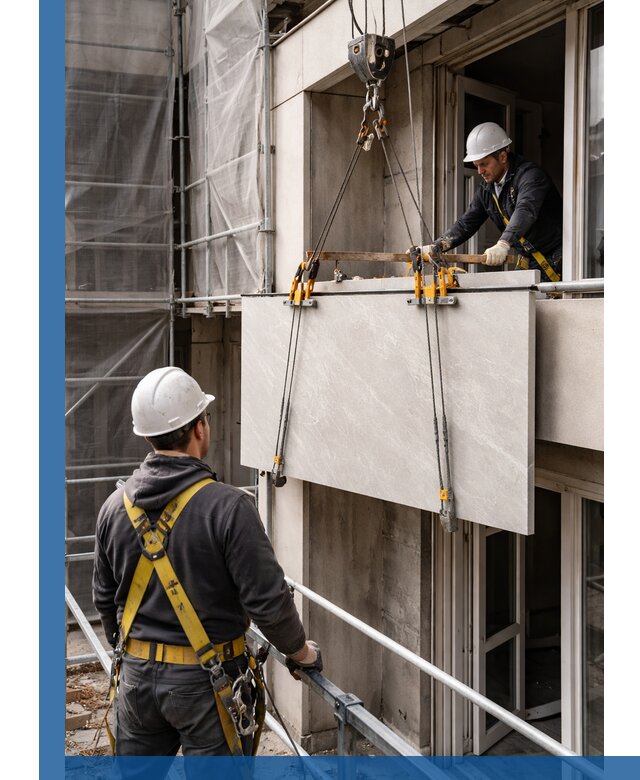 Подъем керамогранита на этаж в Одинцове грузчиками и техникой