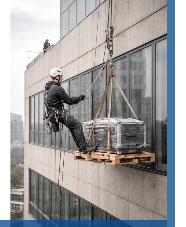 Спуск груза по фасаду в Одинцове от 3625 р. | ВЫСОТНИК-Днц