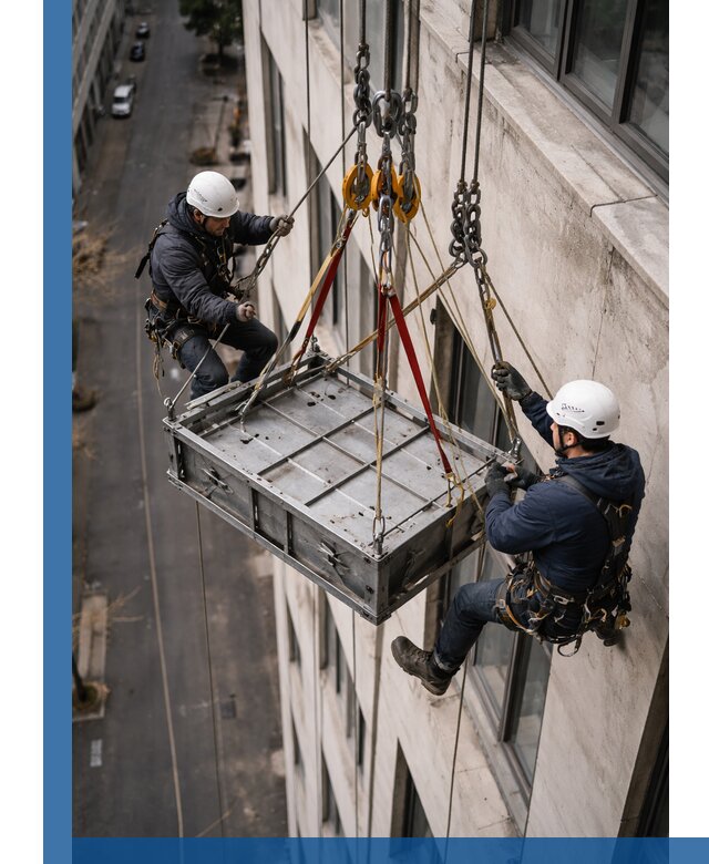 Спуск и подъем грузов по фасаду в Одинцове для зданий