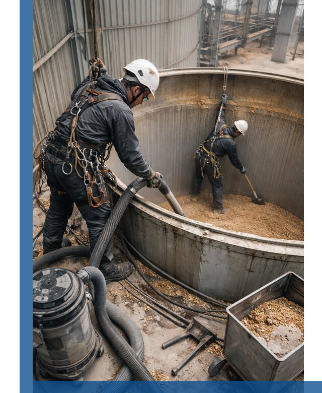 Профессиональная чистка зерновых бункеров в Одинцове с выездом