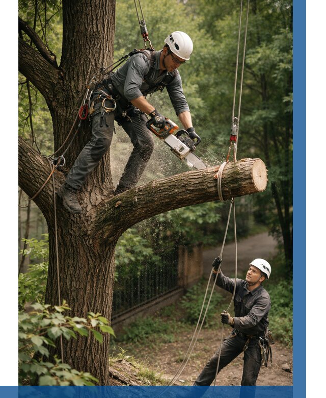 Спил деревьев альпинистами в Одинцове от 8285 р. | ВЫСОТНИК-Днц