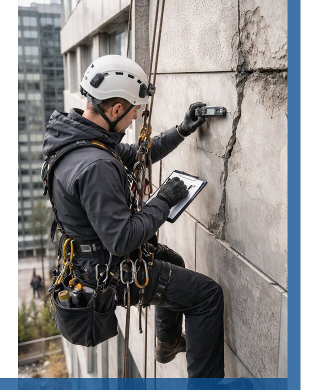 Обследование фасада альпинистами в Одинцове от 124 р. | ВЫСОТНИК-Днц