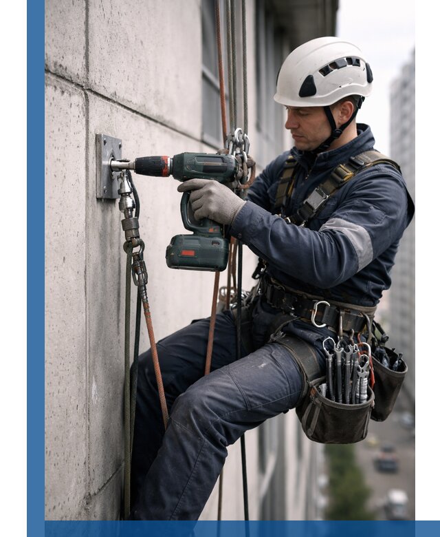 Установка анкерных точек для высотных работ в Одинцове