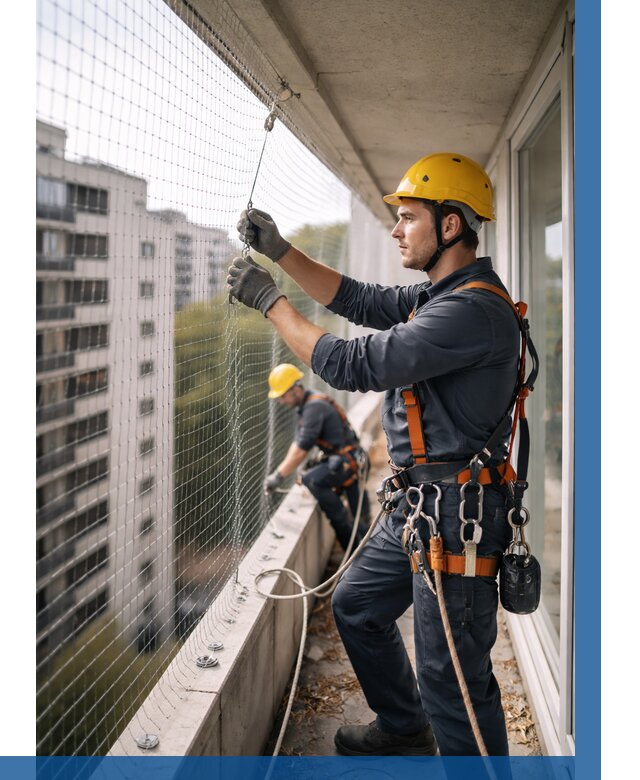 Монтаж сетки от птиц в Одинцове от 4660 р. | ВЫСОТНИК-Днц